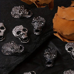 10pcs 3D Halloween Skull Nail Art Charms With Rhinestones