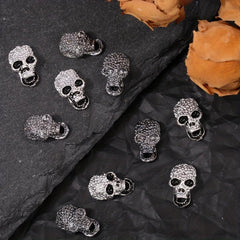 10pcs 3D Halloween Skull Nail Art Charms With Rhinestones
