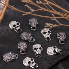 10pcs 3D Halloween Skull Nail Art Charms With Rhinestones