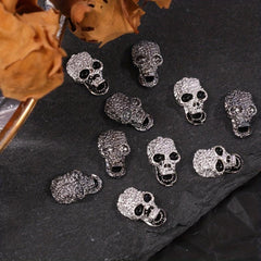 10pcs 3D Halloween Skull Nail Art Charms With Rhinestones