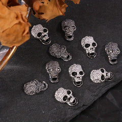 10pcs 3D Halloween Skull Nail Art Charms With Rhinestones