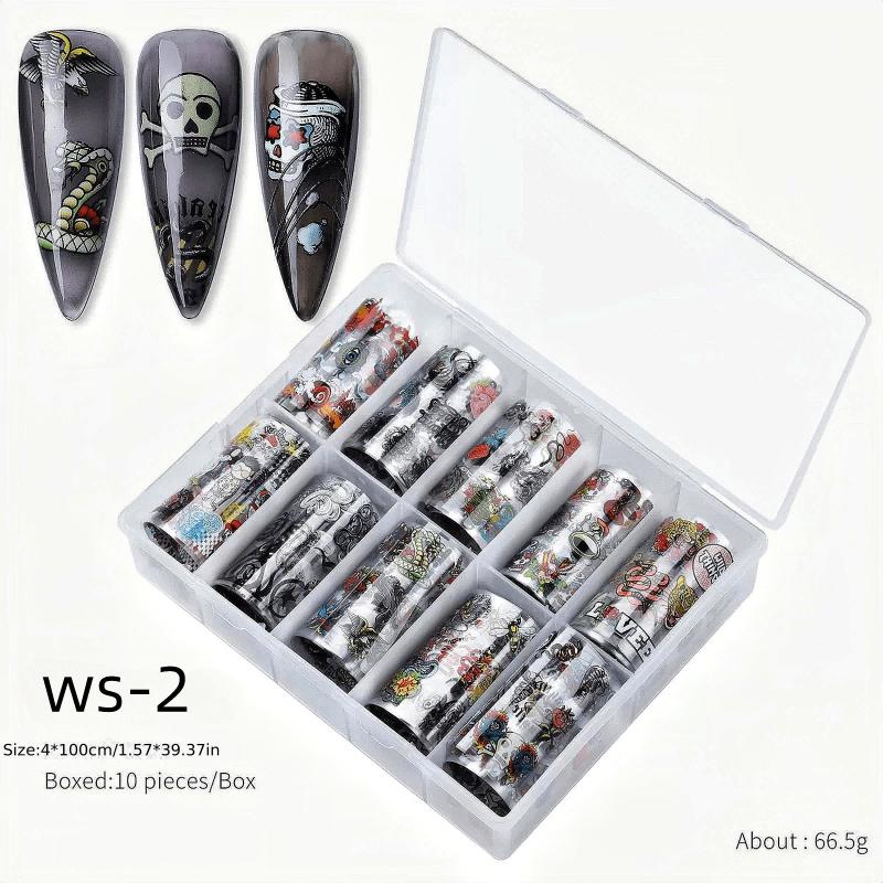 Halloween Nail Foil Transfer Stickers Pumpkin Ghost Decals DIY