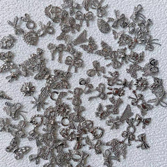 10 Pcs Bow Knot Metal Nail Charms Golden Silver Alloy Decors For Nails Art