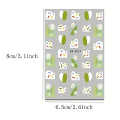2pcs 3D Campanula Flower Nail Art Sticker Tulip Love Decoration