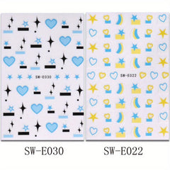2pcs 3D Campanula Flower Nail Art Sticker Tulip Love Decoration