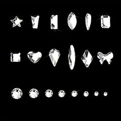 21 Grids Flat AB Rhinestones Kit Nail Art Decorations DIY Crafts Gemstones