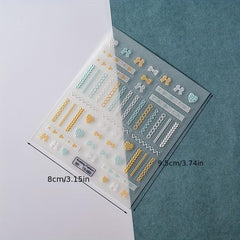 5D Embossed Knitted Sweater Nail Art Sticker Self Adhesive Nail Art Decals