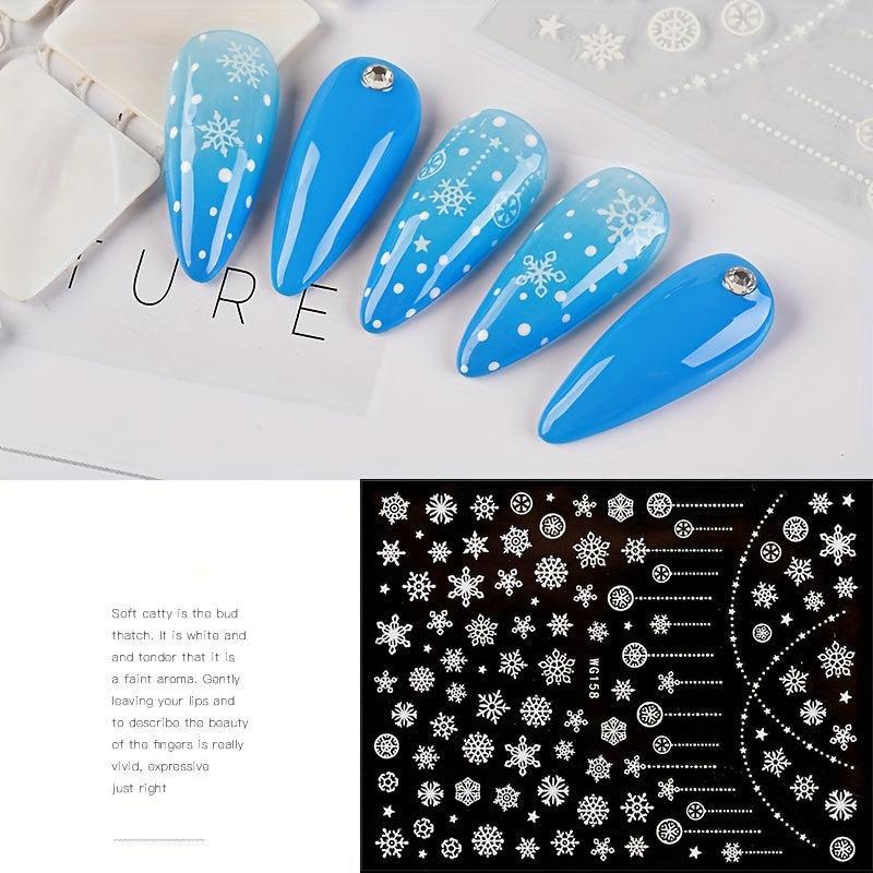 Christmas Nail Art Stickers Snowflake Elk Snowman Self Adhesive Decals