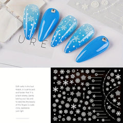 Christmas Nail Art Stickers Snowflake Elk Snowman Self Adhesive Decals