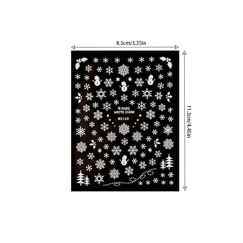 Christmas Nail Art Stickers Snowflake Elk Snowman Self Adhesive Decals