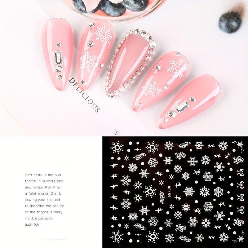 Christmas Nail Art Stickers Snowflake Elk Snowman Self Adhesive Decals