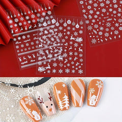 Christmas Nail Art Stickers Snowflake Elk Snowman Self Adhesive Decals