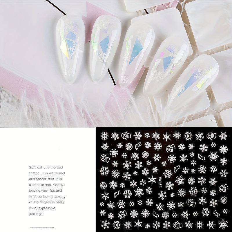 Christmas Nail Art Stickers Snowflake Elk Snowman Self Adhesive Decals