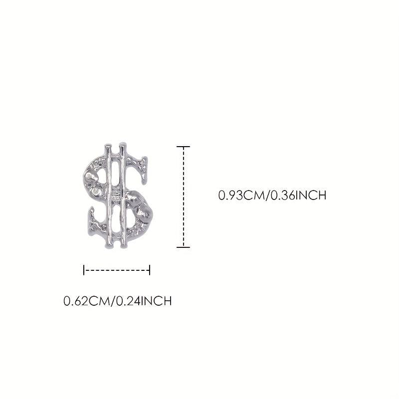 3D Dollar Sign Nail Art Charms Metal Alloy Dollars Nail Art Decoration