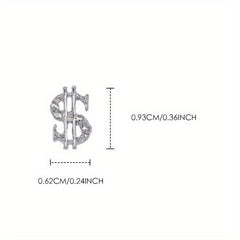 3D Dollar Sign Nail Art Charms Metal Alloy Dollars Nail Art Decoration