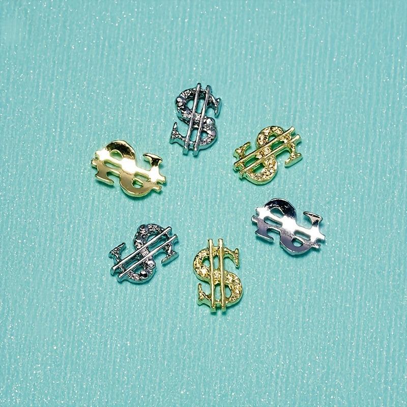 3D Dollar Sign Nail Art Charms Metal Alloy Dollars Nail Art Decoration