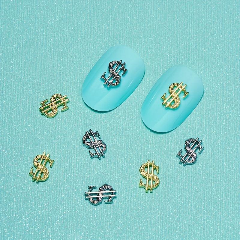 3D Dollar Sign Nail Art Charms Metal Alloy Dollars Nail Art Decoration