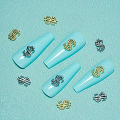 3D Dollar Sign Nail Art Charms Metal Alloy Dollars Nail Art Decoration