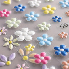 Daisy Flower 5D Nail Stickers Summer Nail Art Decoration