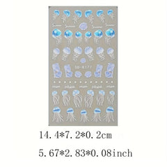 Daisy Flower 5D Nail Stickers Summer Nail Art Decoration
