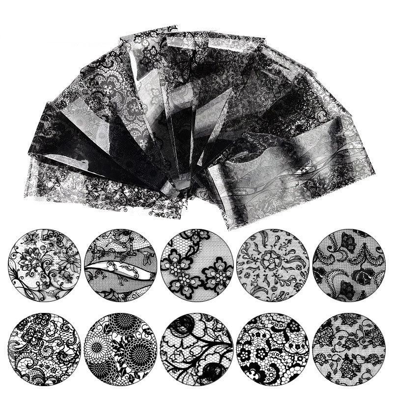Nail Art Foil Set Transfer Decal DIY Decoration 10 Sheets Set