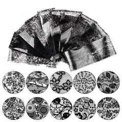 Nail Art Foil Set Transfer Decal DIY Decoration 10 Sheets Set