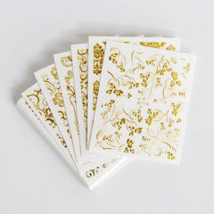 Golden Flower Bronzing Nail Art Stickers Self Adhesive Nail Art Decals