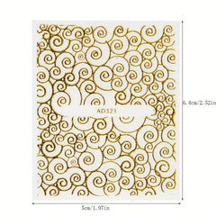 Golden Flower Bronzing Nail Art Stickers Self Adhesive Nail Art Decals