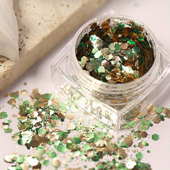 Matcha Green Irregular Nail Glitter Sequins for DIY Nail Art
