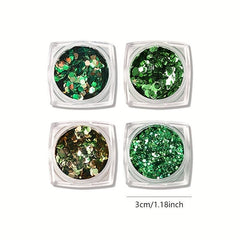 Matcha Green Irregular Nail Glitter Sequins for DIY Nail Art