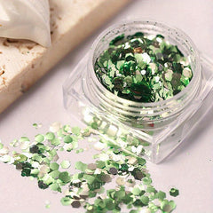 Matcha Green Irregular Nail Glitter Sequins for DIY Nail Art