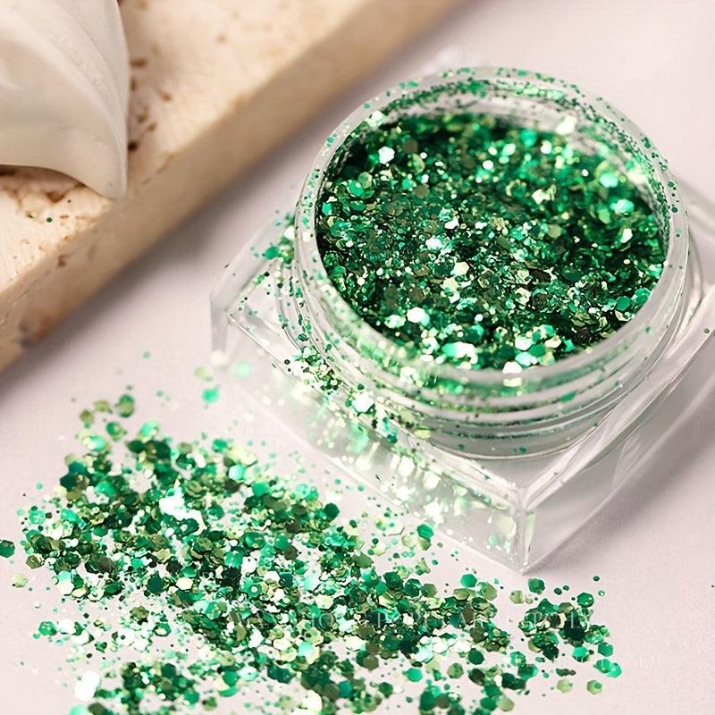 Matcha Green Irregular Nail Glitter Sequins for DIY Nail Art