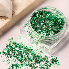 Matcha Green Irregular Nail Glitter Sequins for DIY Nail Art