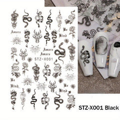 Holographic Butterfly Nail Stickers Laser Adhesive Sliders 3D Decal