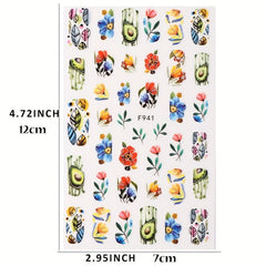 3D Pawpaw Fruit Nail Stickers Summer Fruit Series Manicure