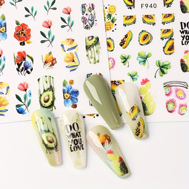 3D Pawpaw Fruit Nail Stickers Summer Fruit Series Manicure