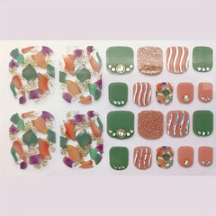 Self Adhesive Toe Nail Stickers for Women - DIY Nail Art Decals and Strips