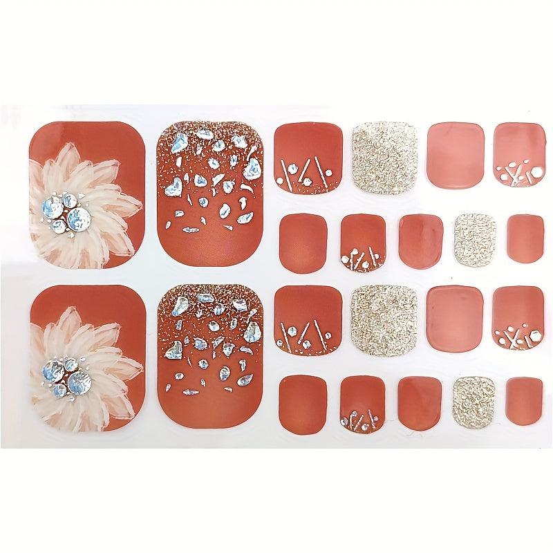 Self Adhesive Toe Nail Stickers for Women - DIY Nail Art Decals and Strips