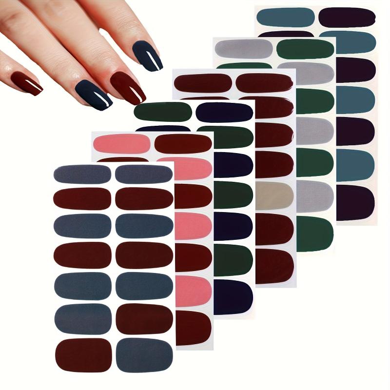 Full Nail Wraps Real Nail Polish Strips with File for DIY Nails Art