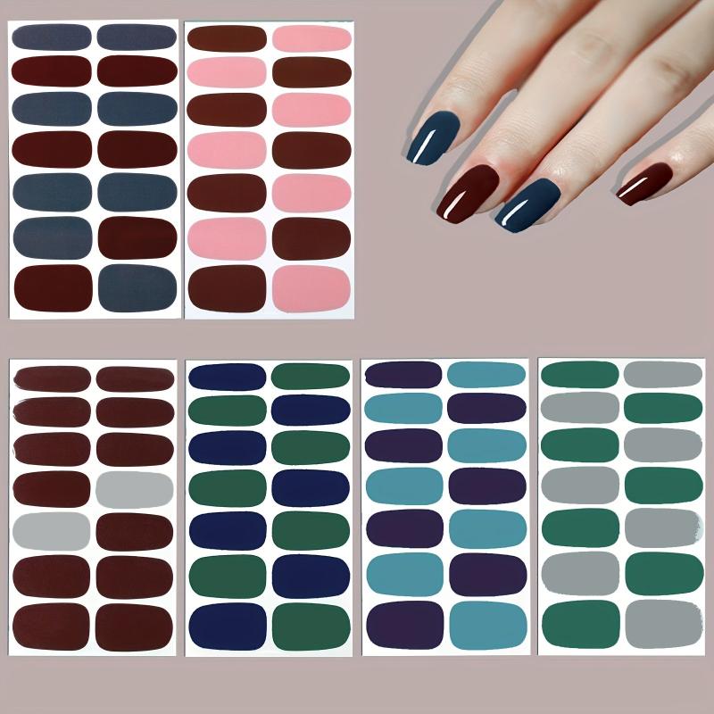 Full Nail Wraps Real Nail Polish Strips with File for DIY Nails Art