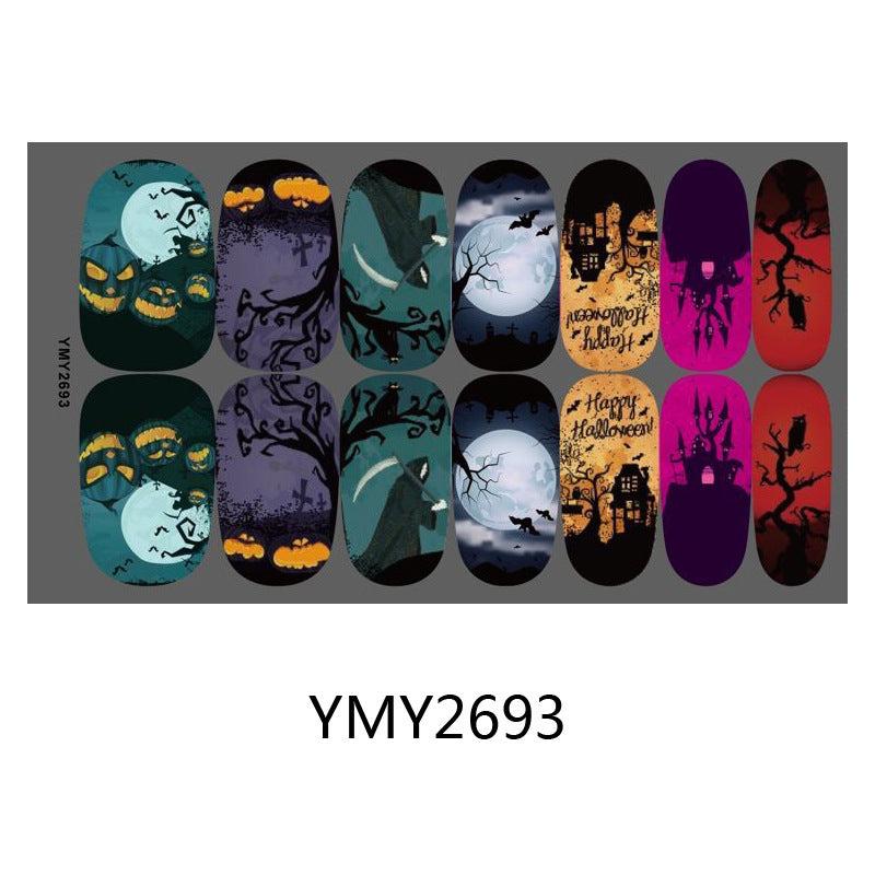 Halloween Nail Polish Sticker Skull Pumpkin Ghost Skeleton Jack Nail Strip