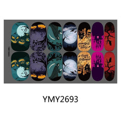 Halloween Nail Polish Sticker Skull Pumpkin Ghost Skeleton Jack Nail Strip