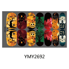 Halloween Nail Polish Sticker Skull Pumpkin Ghost Skeleton Jack Nail Strip