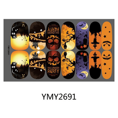 Halloween Nail Polish Sticker Skull Pumpkin Ghost Skeleton Jack Nail Strip