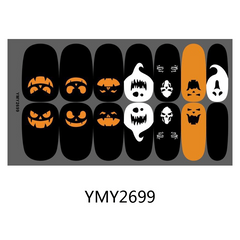 Halloween Nail Polish Sticker Skull Pumpkin Ghost Skeleton Jack Nail Strip