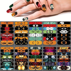 Halloween Nail Polish Sticker Skull Pumpkin Ghost Skeleton Jack Nail Strip