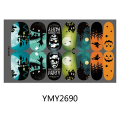 Halloween Nail Polish Sticker Skull Pumpkin Ghost Skeleton Jack Nail Strip