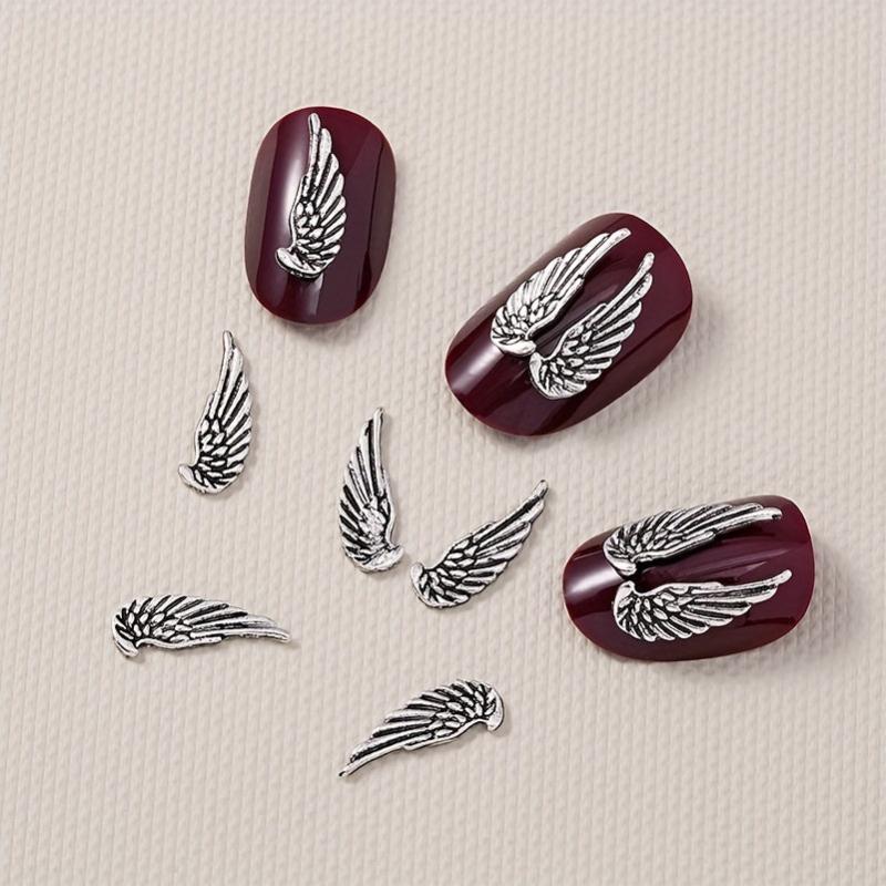 10pcs Y2K Punk Devil's Wings Nail Art Charms for DIY Nail Designs
