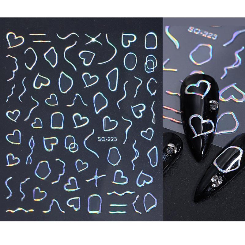 3D Love Heart Nail Stickers for Manicures