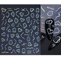 3D Love Heart Nail Stickers for Manicures